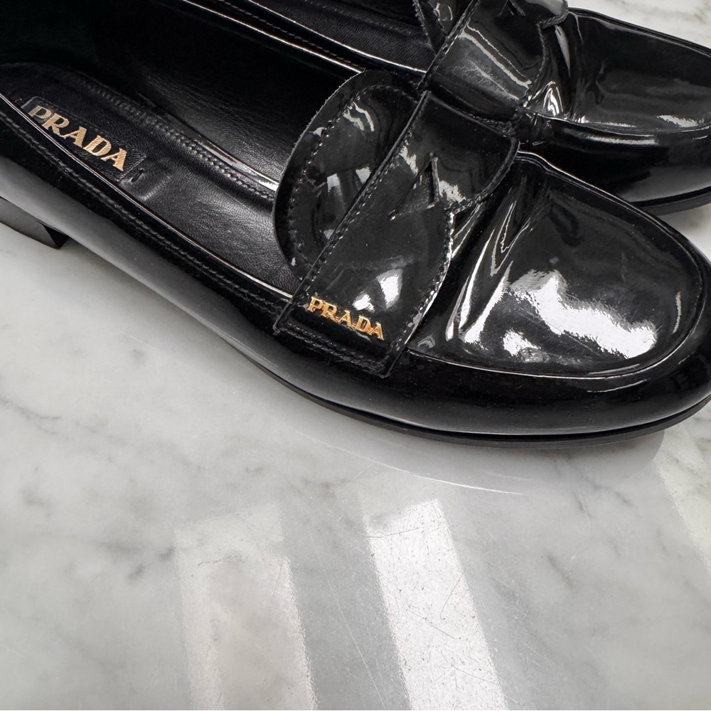 Prada Black Patent Leather Loafers IT 41 US 11 - Picture 6 of 11